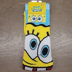 SpongeBob Squarepants Tongue 1 Pair Mens Crew Socks Nickelodeon Mouth Open